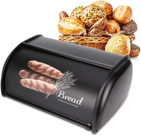 stainless steel bread box large|large stainless steel bread bin.